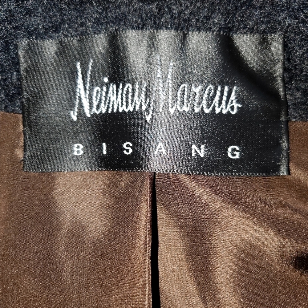 Neiman Marcus Bisang Agnona Alpaca Long Brown Coat Size 8P - Picture 11 of 14